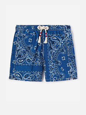 Costume Caprese Jr con stampa bandana blu navy