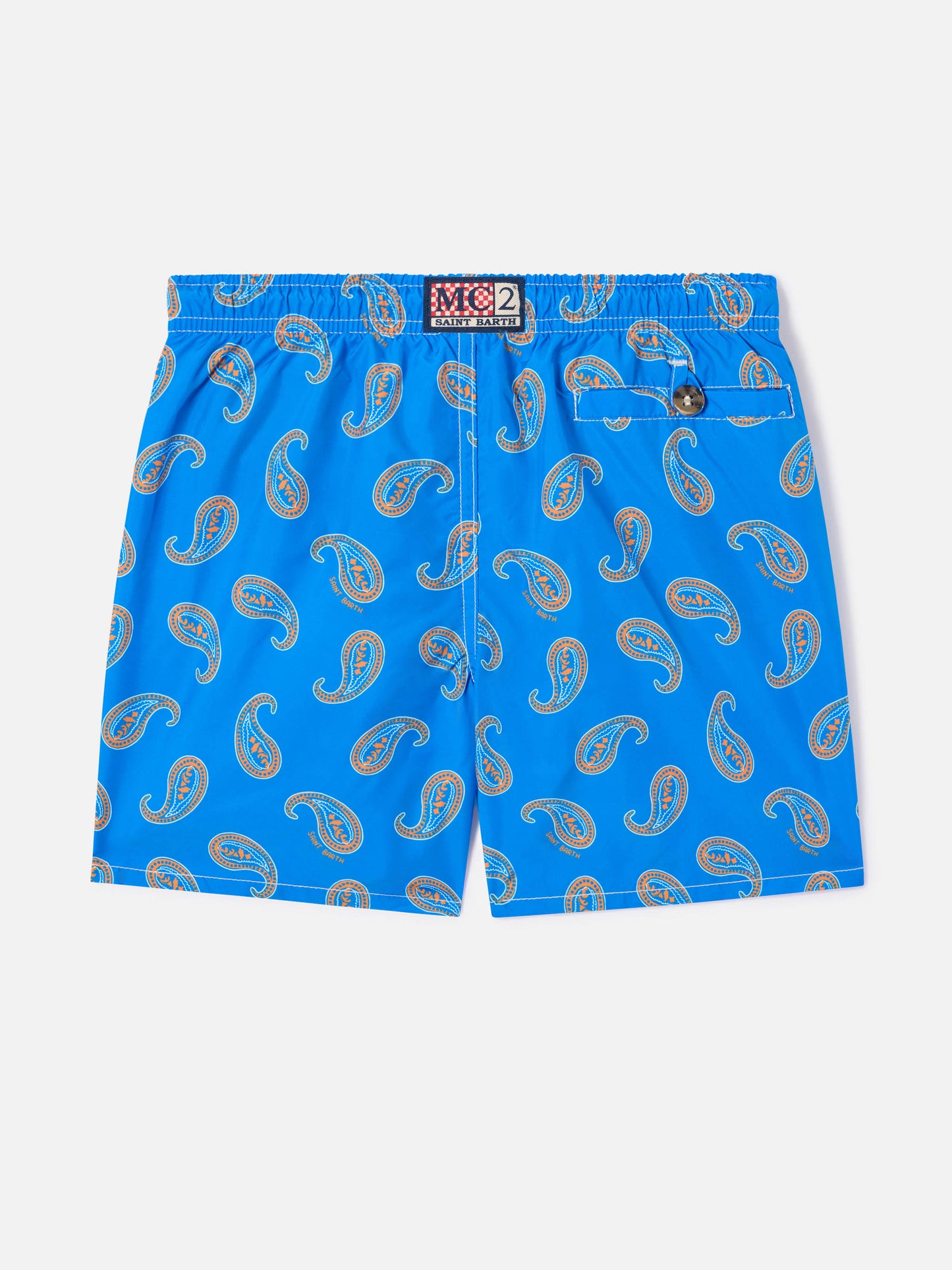 Badehose für Jungen mit Paisley-Print in Bluette 