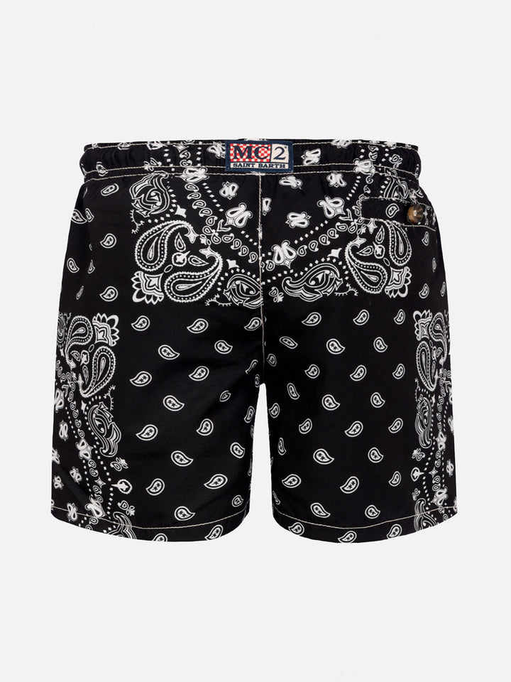 Mid-length swim-shorts Caprese Jr with bandanna print - MC2 Saint Barth