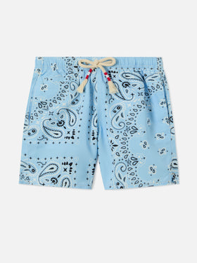 Caprese Jr Badeshorts mit hellblauem Bandana-Print 