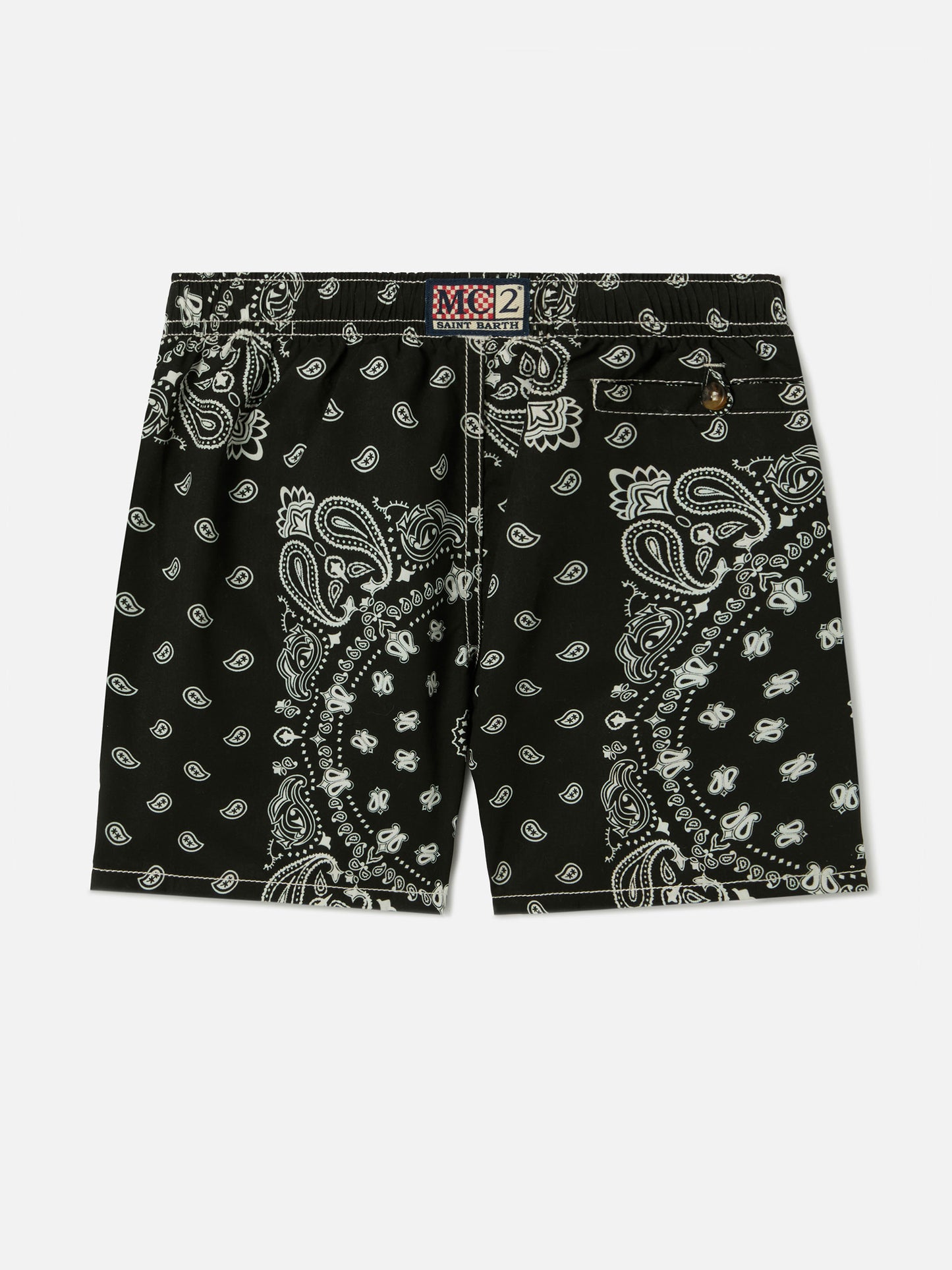 Short de bain Caprese Jr avec imprimé bandana noir 