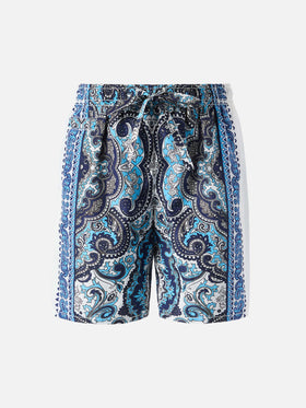 Mid-length swim-shorts Caprese Jr withgipsy print