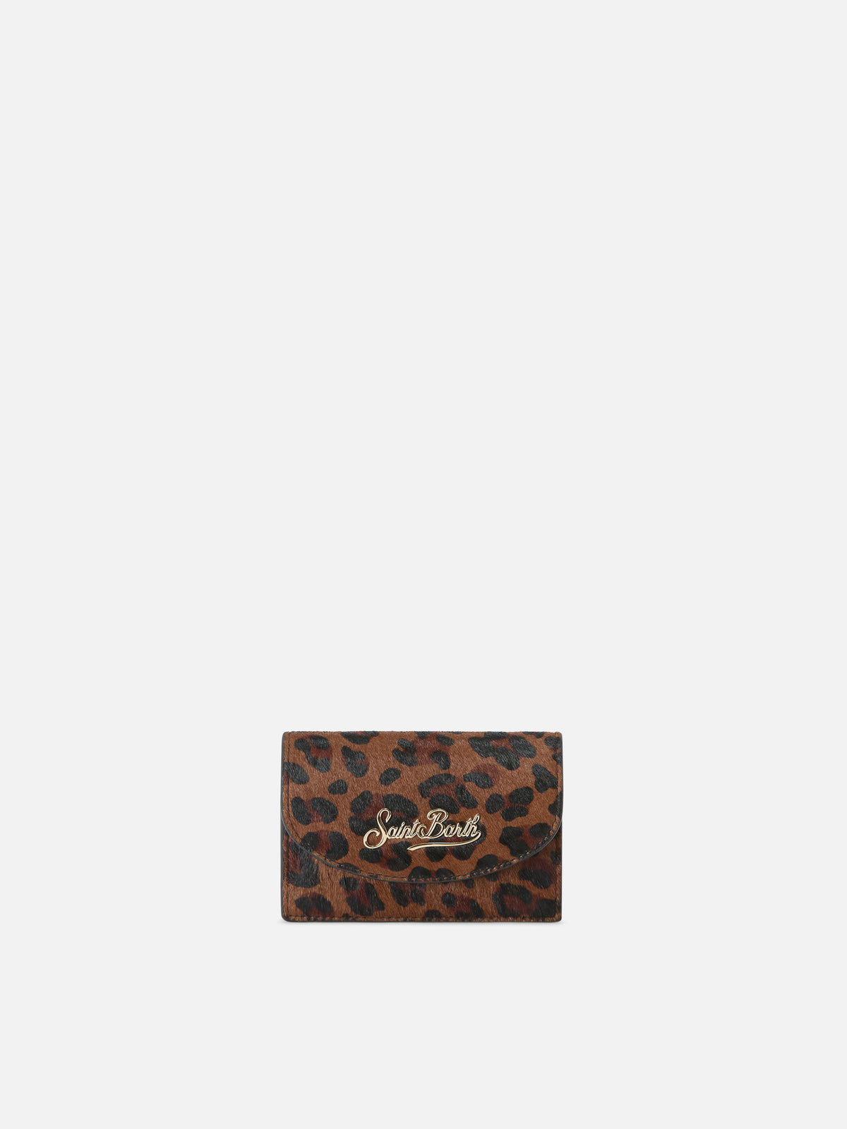 Kartenetui aus Leder mit Leopardenprint 