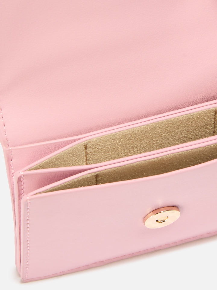 Card Holder in pink leather
