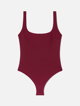 Costume intero scollo quadrato Cassandra in bordeaux