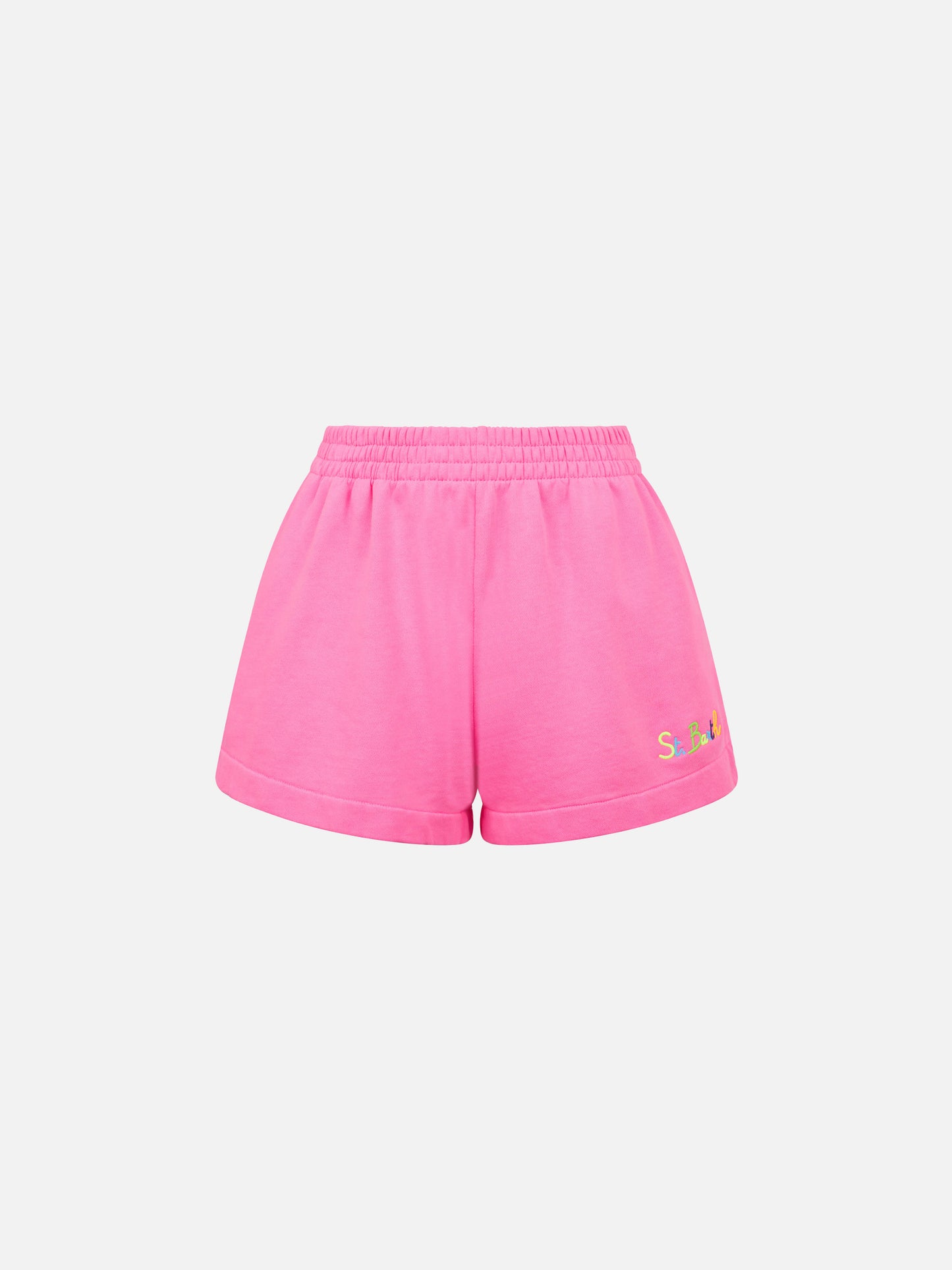 Kurze Damenhose aus fluorosa Baumwolle