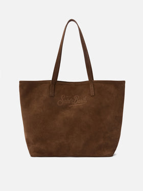Bolso City regular de ante marrón 