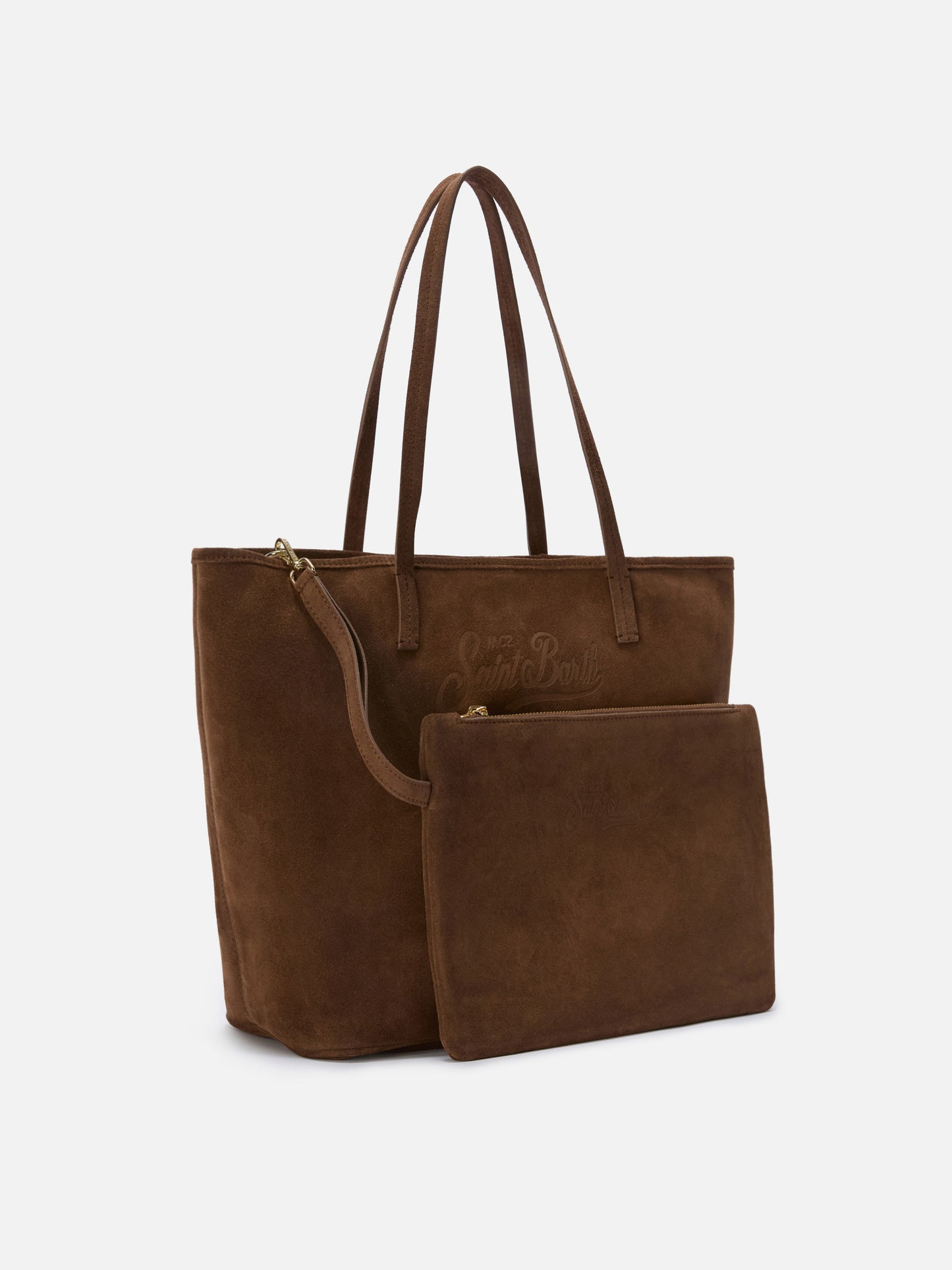 Bolso City regular de ante marrón 