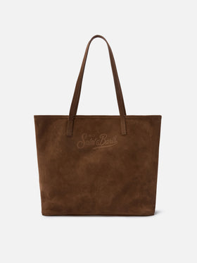 Brown suede City regular bag