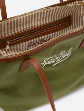 Military green City medium nylon bag