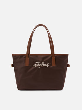 Brown City medium nylon bag