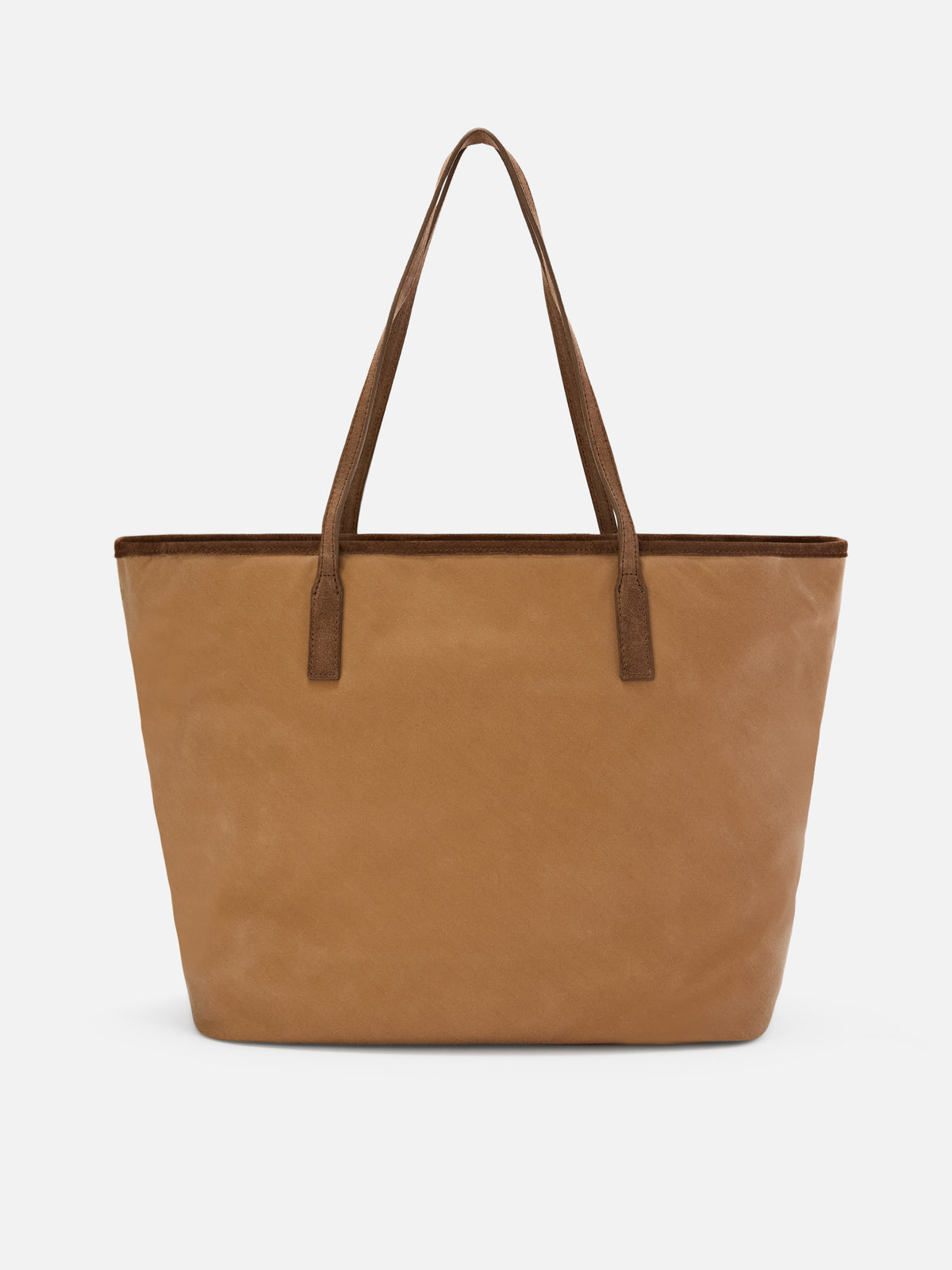 Borsa Large City nocciola in tessuto cerato con ricamo logo