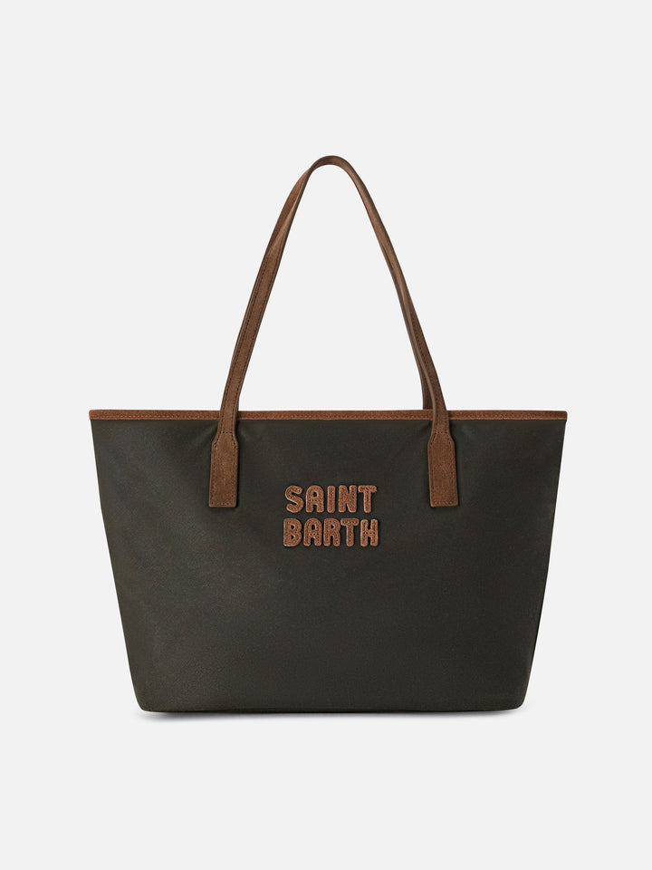 Sac Medium City ciré vert militaire avec broderie logo 