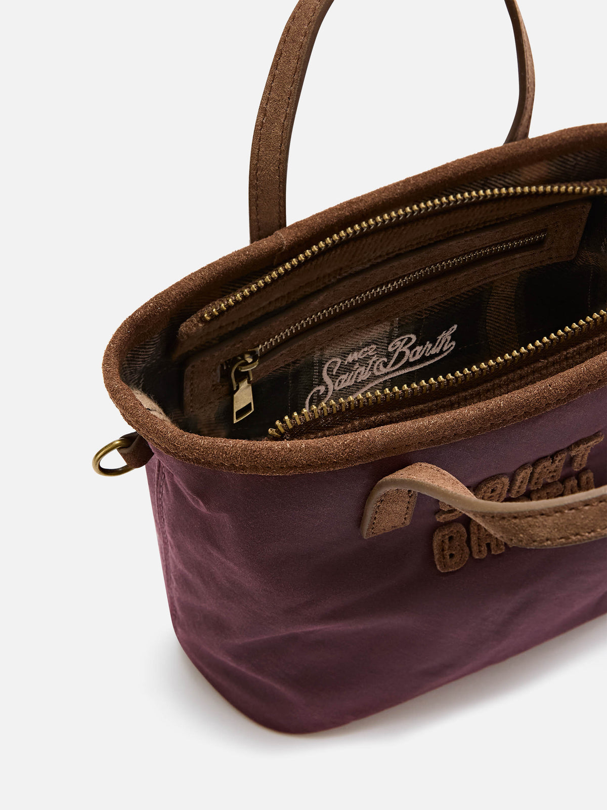 Bordeaux Mini City waxed bag with logo embroidery