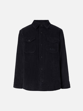 Camicia imbottita Chalet Jr in corduroy blu navy
