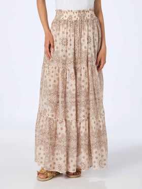 Woman silk voile pleated long skirt Cheyenne - MC2 Saint Barth