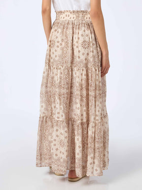 Woman silk voile pleated long skirt Cheyenne - MC2 Saint Barth