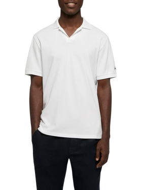 White cotton piquet buttonless polo shirt Charles - MC2 Saint Barth