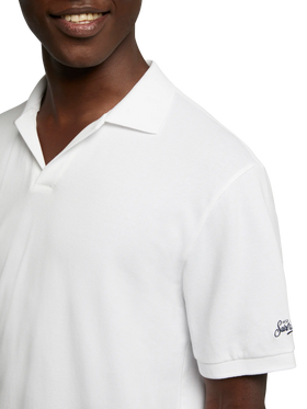 White cotton piquet buttonless polo shirt Charles - MC2 Saint Barth