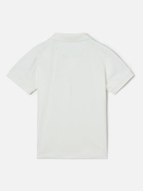 Polo Charles Jr blanco en piqué 