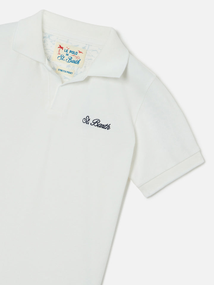 White Charles Jr polo in piquet