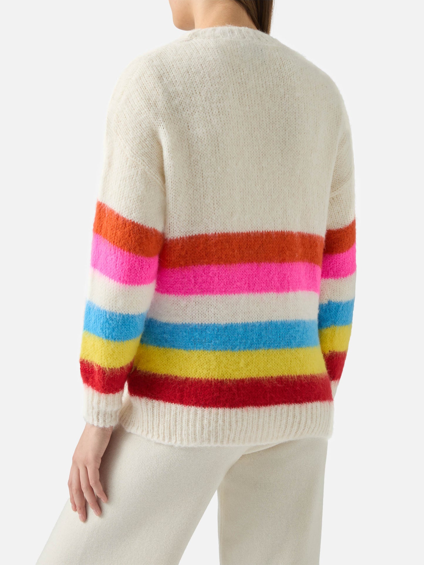 Soft brushed multicolor striped cardigan Chloe