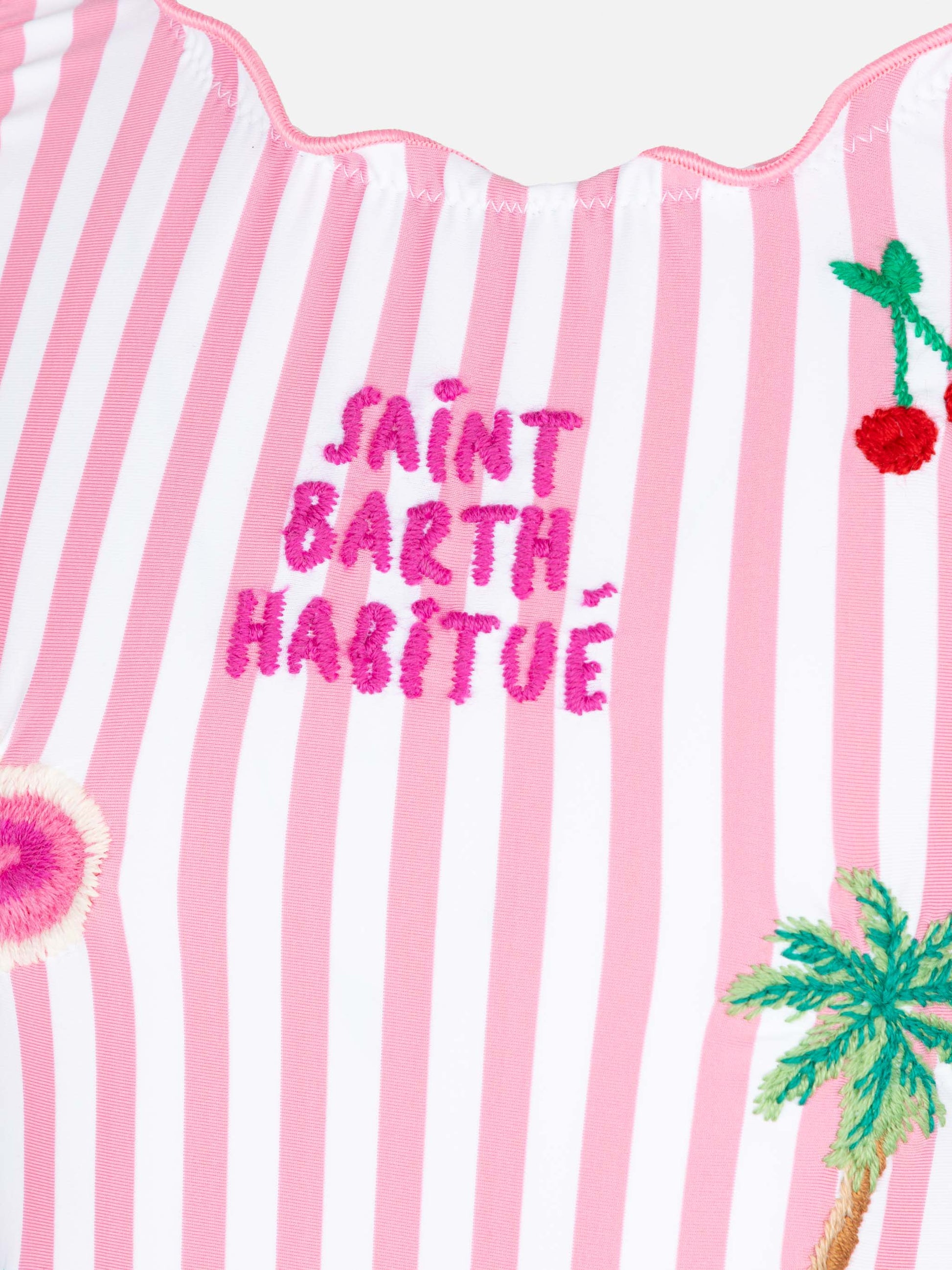 Clio one-piece swimsuit with pink striped print - MC2 Saint Barth