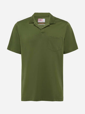 Military green technical piquet polo shirt Camber - MC2 Saint Barth