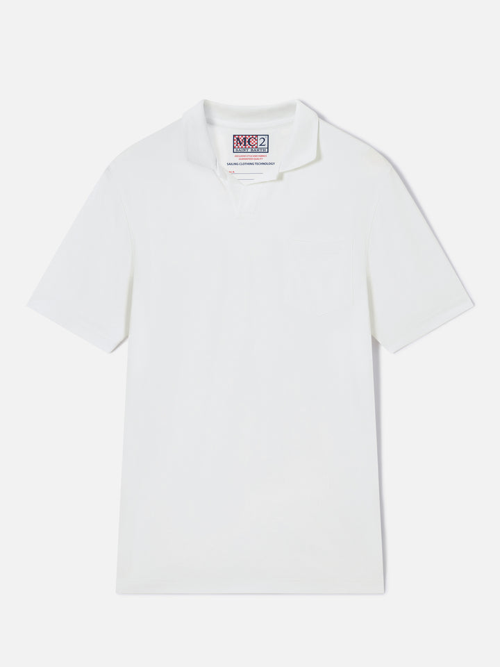 Herren-Poloshirt aus technischem Piquet Camber in Off-White