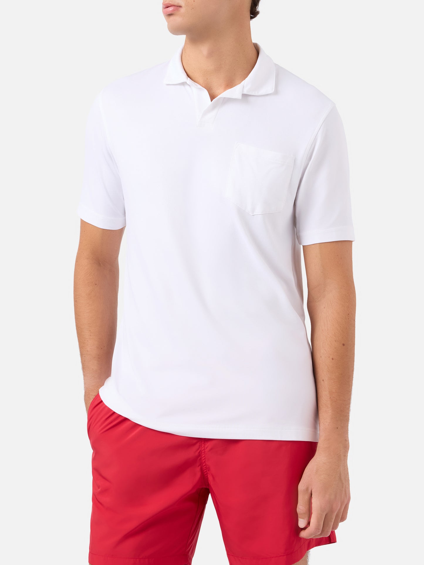 Camber cream technical piqué polo shirt