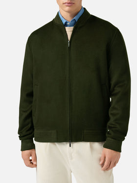 Bomber Camden sfoderato in lana verde militare