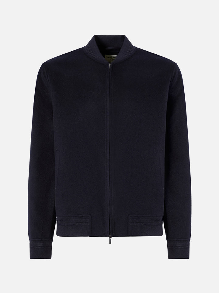Bomber Camden in lana blu sfoderato 
