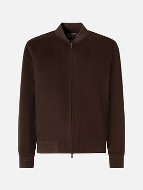 Bomber Camden in lana marrone sfoderato 