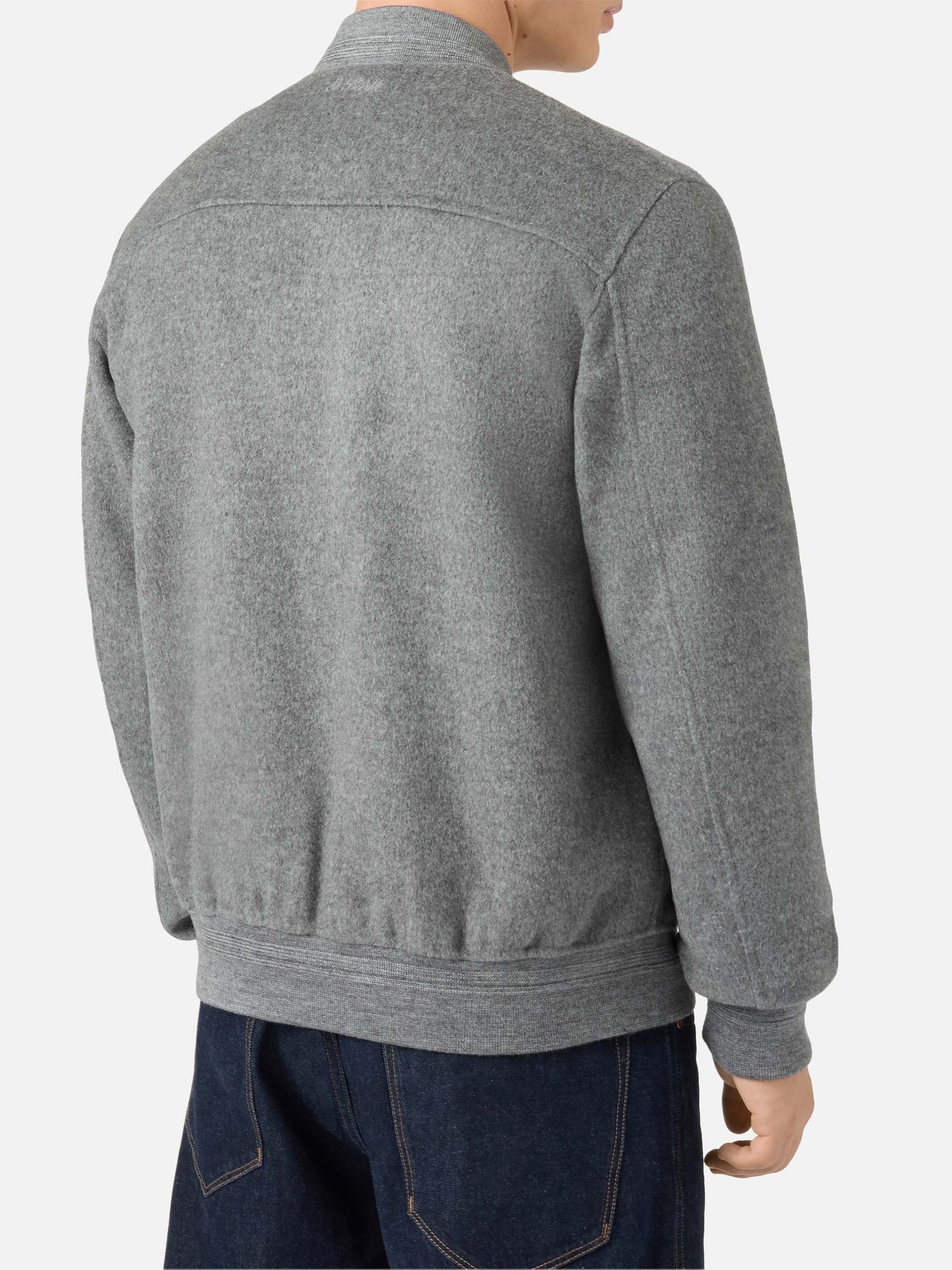 Unlined Camden wool bomber in grey