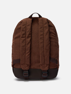 Cody Cord-Rucksack aus braunem Wollmischgewebe mit Lederdetails