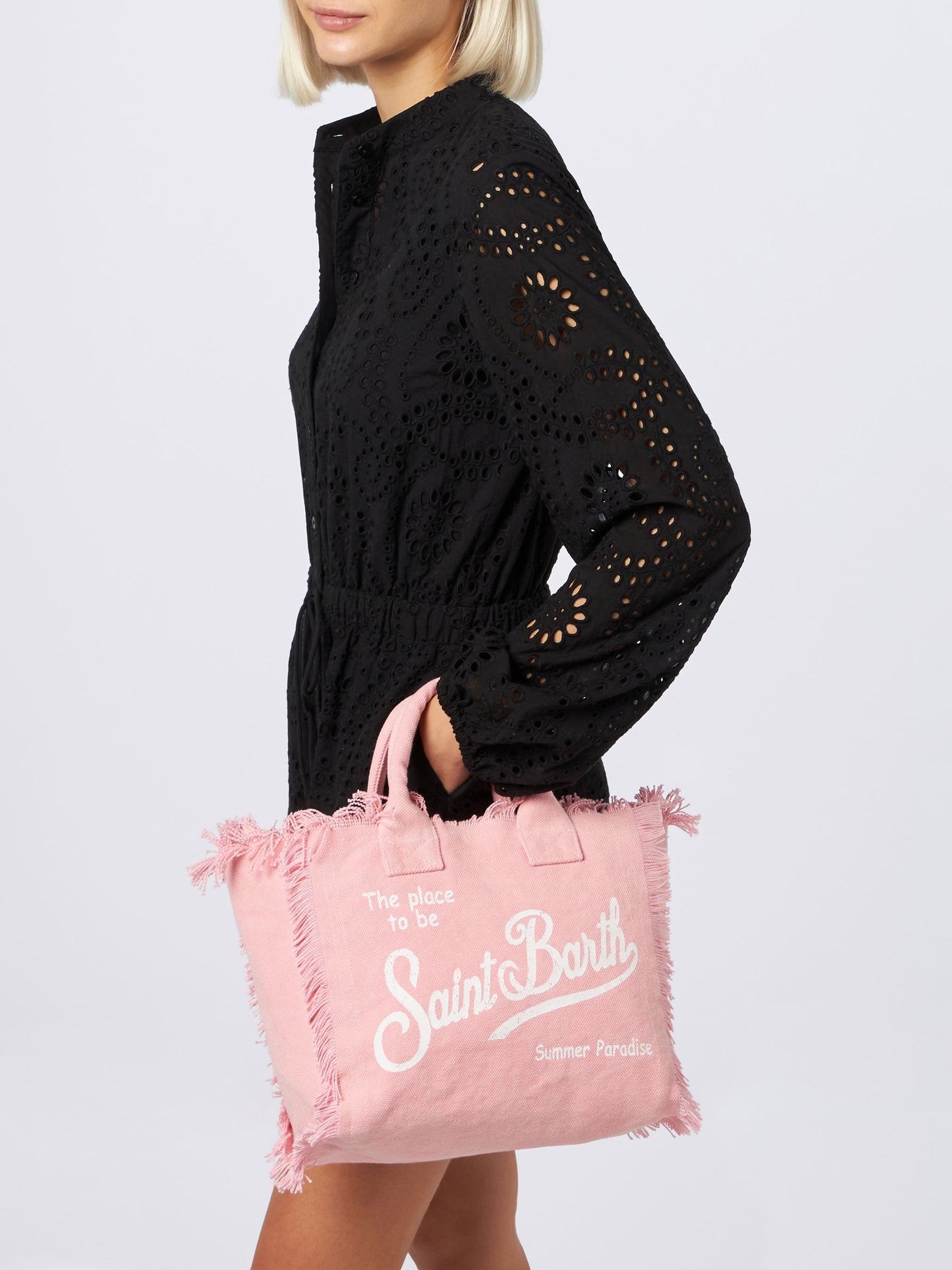Colette pink cotton canvas handbag - MC2 Saint Barth