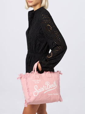 Colette pink cotton canvas handbag - MC2 Saint Barth