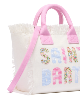 Colette cotton canvas handbag with Saint Barth patch logo - MC2 Saint Barth
