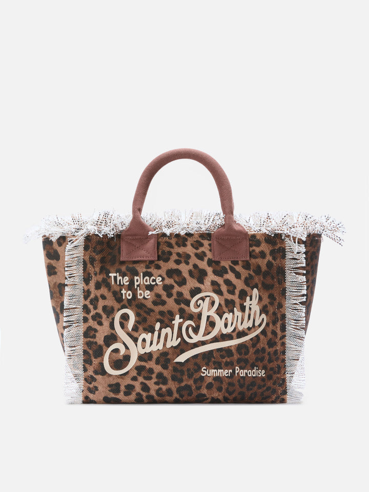 Colette canvas bag with leopard pattern