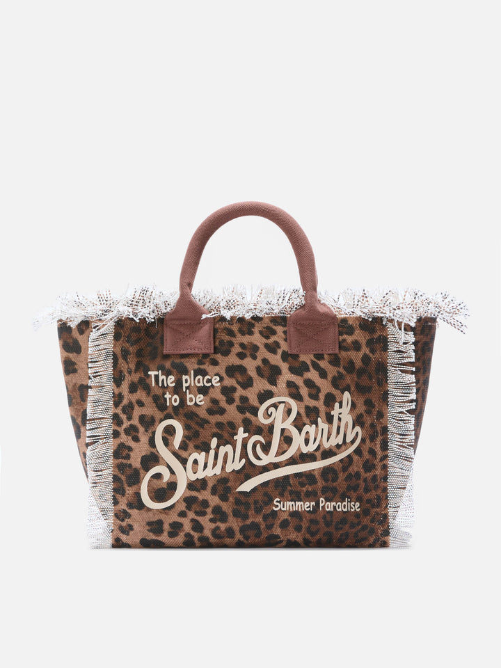 Colette canvas bag with leopard pattern