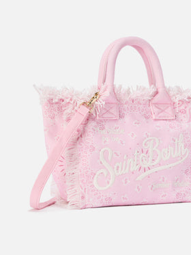 Borsa Colette in canvas rosa con stampa bandana