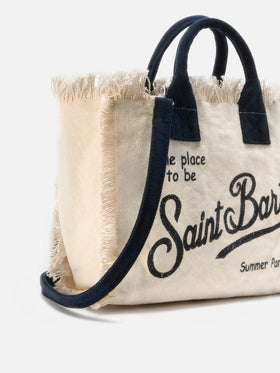 Borsa Colette bianca in canvas con frange