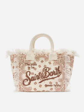 Borsa Colette in canvas beige con stampa bandana