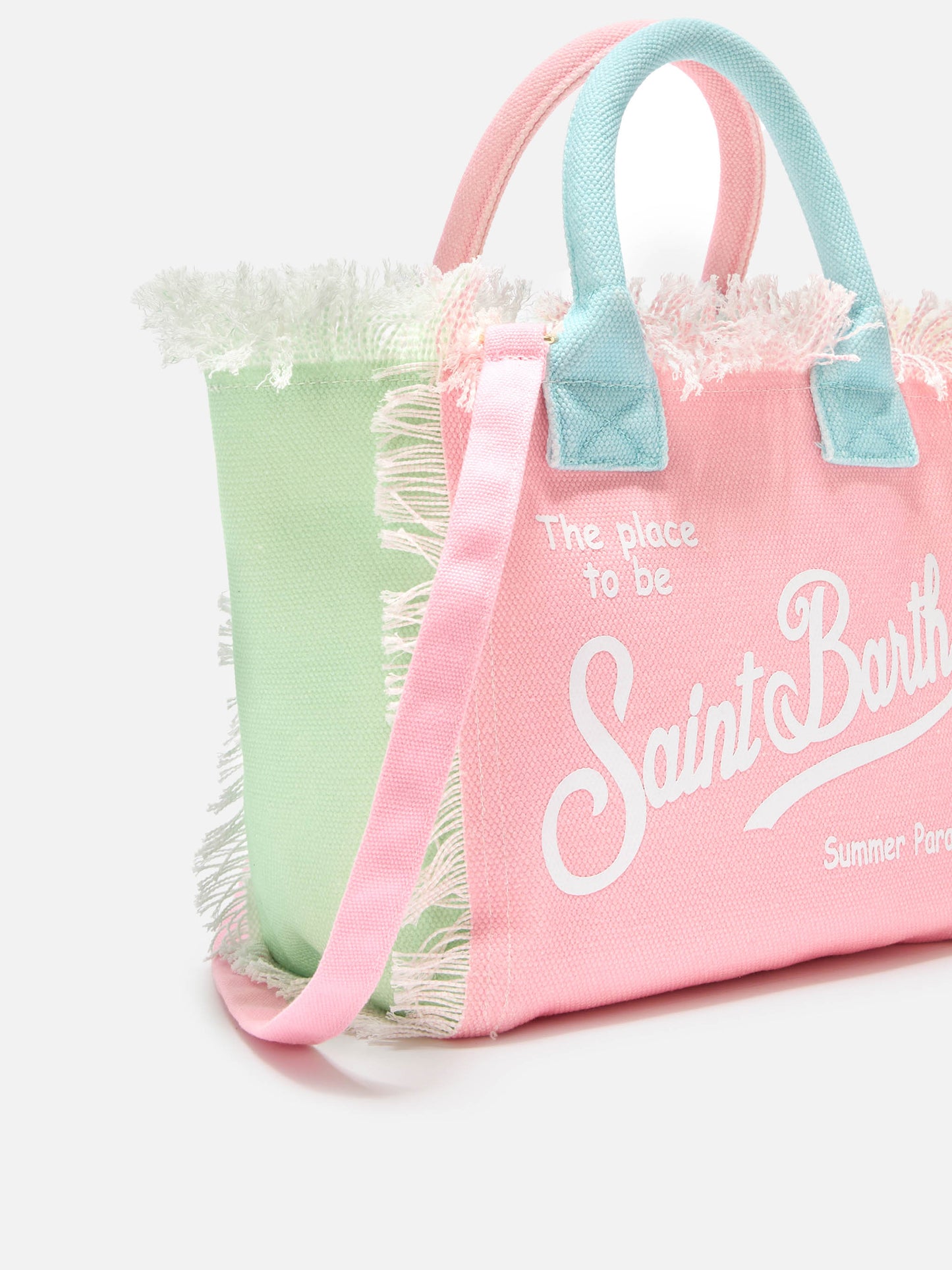 Borsa Colette in canvas multicolor con design color block