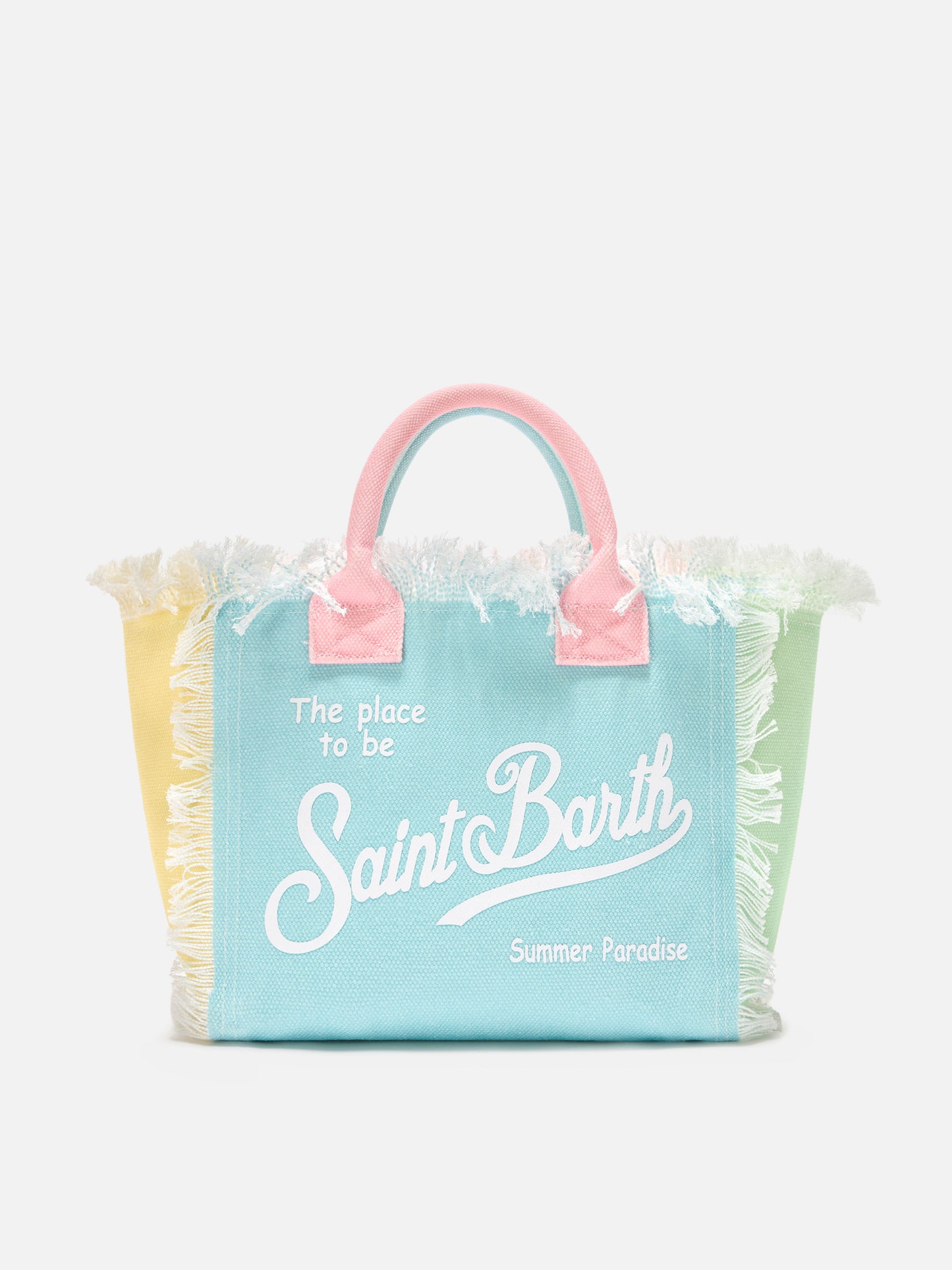 Borsa Colette in canvas multicolor con design color block