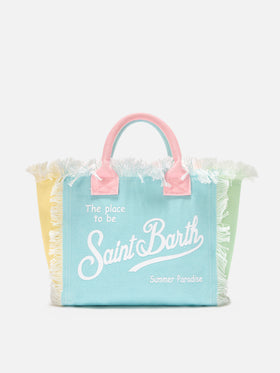 Borsa Colette in canvas multicolor con design color block