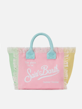 Colette canvas multicolor bag with color block design