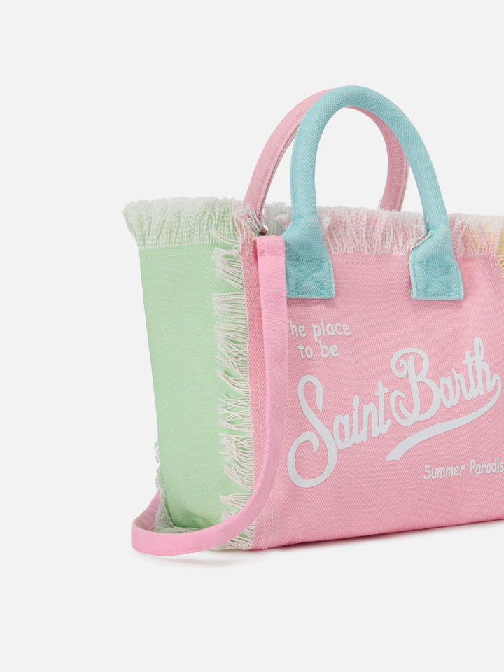 Borsa Colette in canvas multicolor con design color block