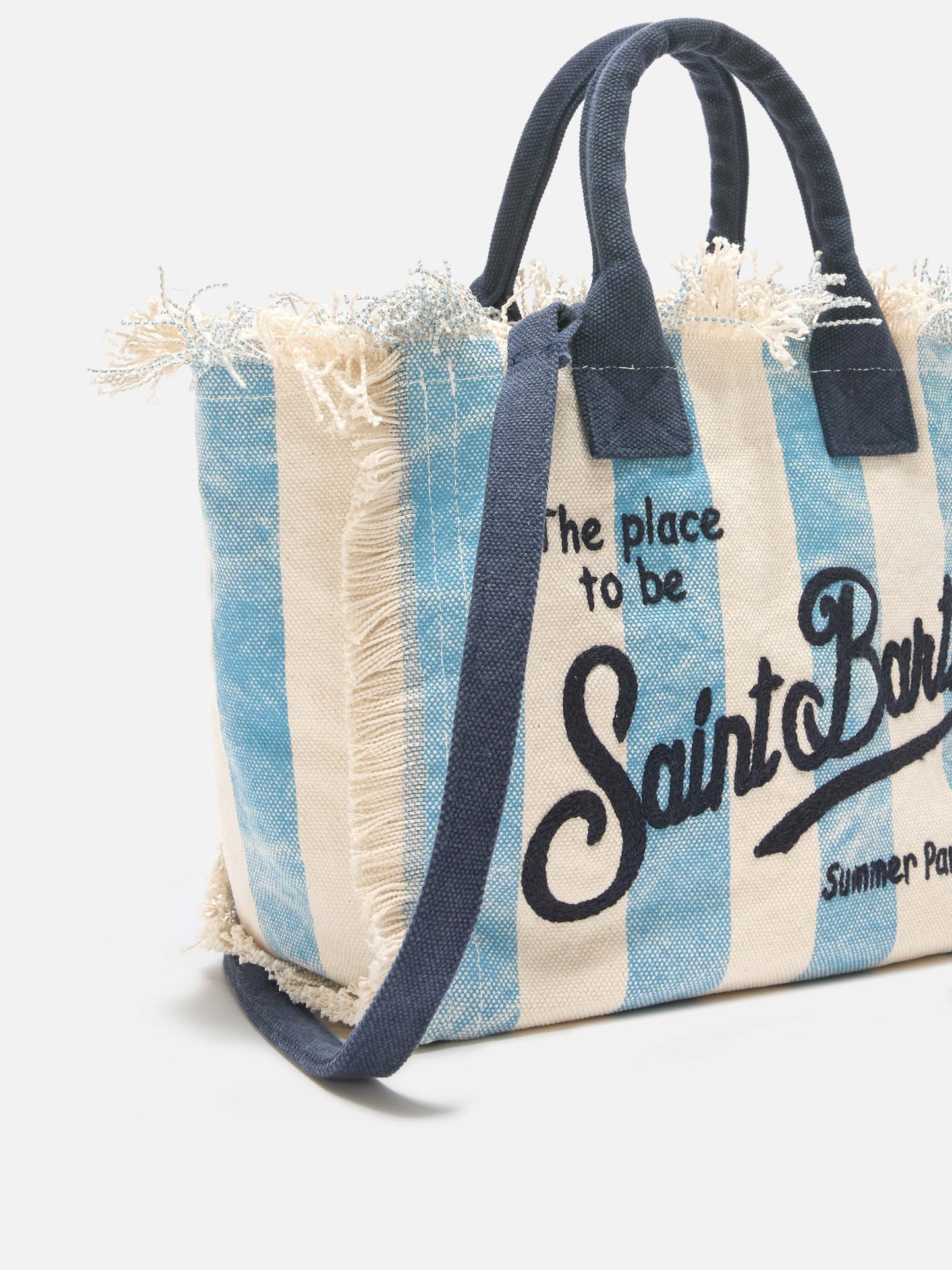 Colette canvas bag with light blue stripes