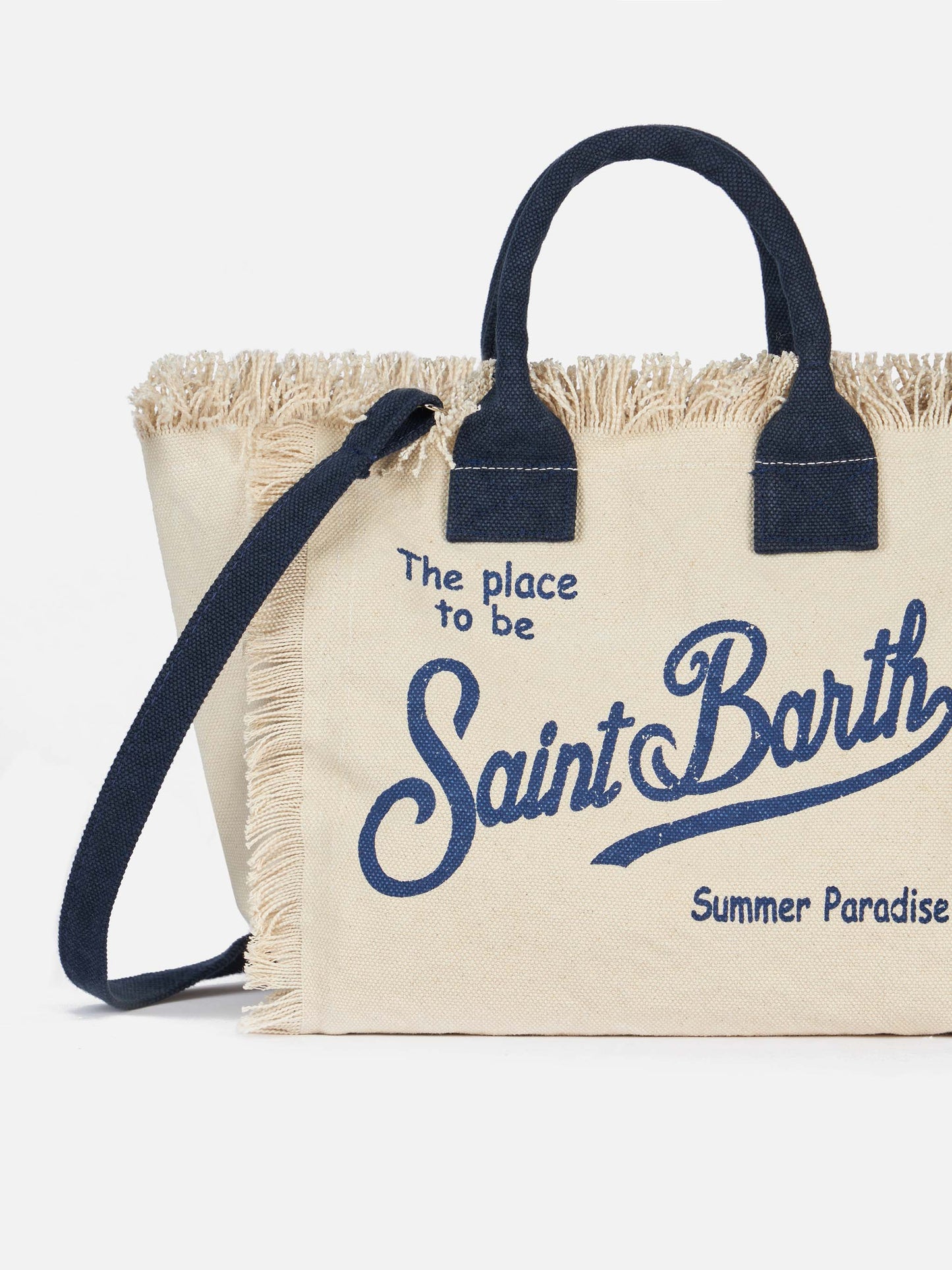 Colette off-white cotton canvas handbag - MC2 Saint Barth